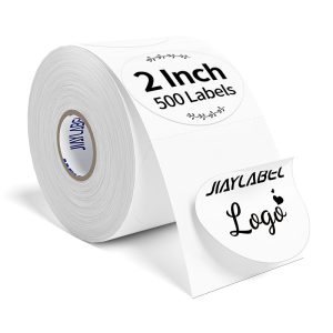 2 Inch Thermal Label Circle Printable Dot Stickers  Round , 500Pcs/Roll White Color