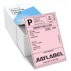 4x6 Thermal Shipping Label for Thermal Label Printer Pink Color 500 Labels/Stack,1 Stack