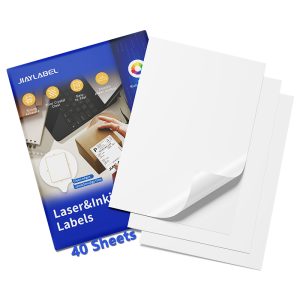 Shipping Label Address Mailing Stickers 8.5 x 11 40 Full Sheets Paper for Inkjet Printer