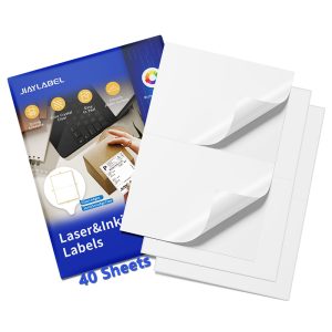 Shipping Label Address Mailing Stickers 8.5x5.5 Half Sheet 40 Sheets Paper for Inkjet Printer