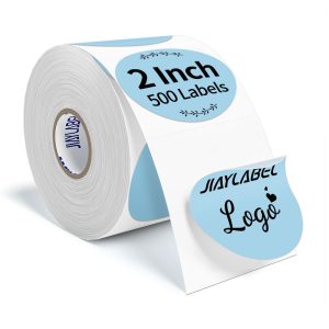 2 Inch Thermal Label Circle Printable Colored Dot Stickers Round, 500Pcs/Roll Blue Color
