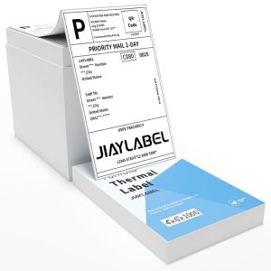4x6 Thermal Shipping Label for Direct Thermal Label Printer White Color 1000 Labels/Stack,1 Stack